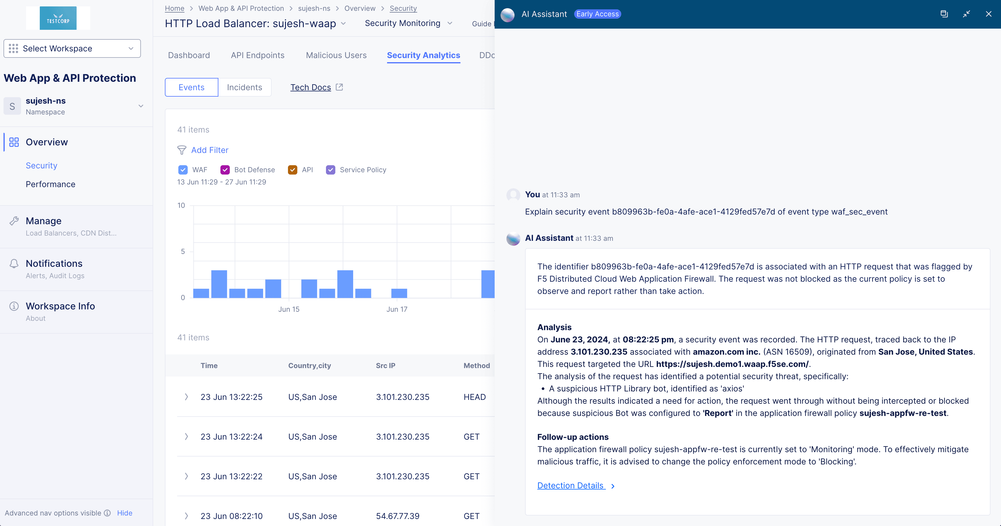 Figure: Security Analytics AI Assistant Explanation
