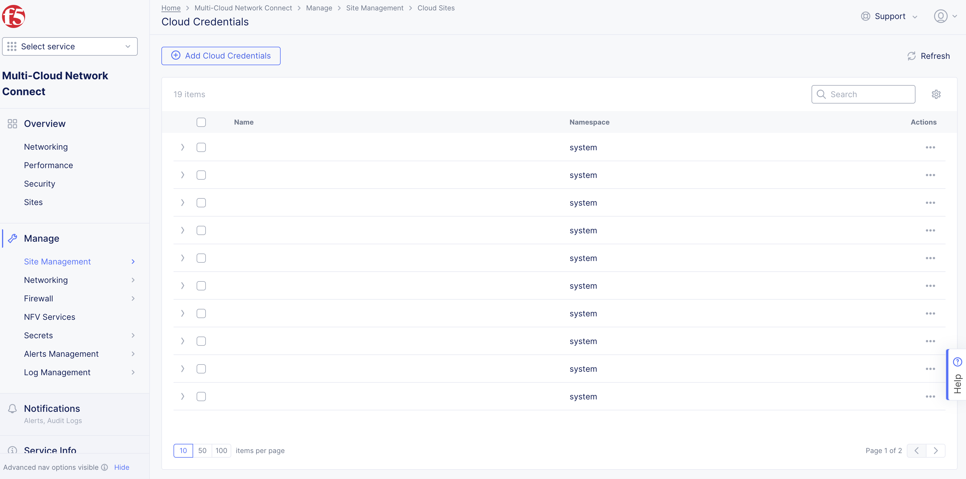 Figure Cloud Credentials Page