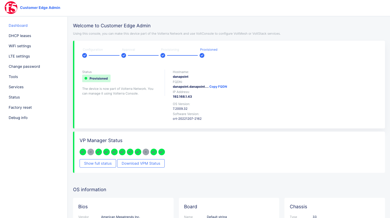 Figure: Site Provisioned