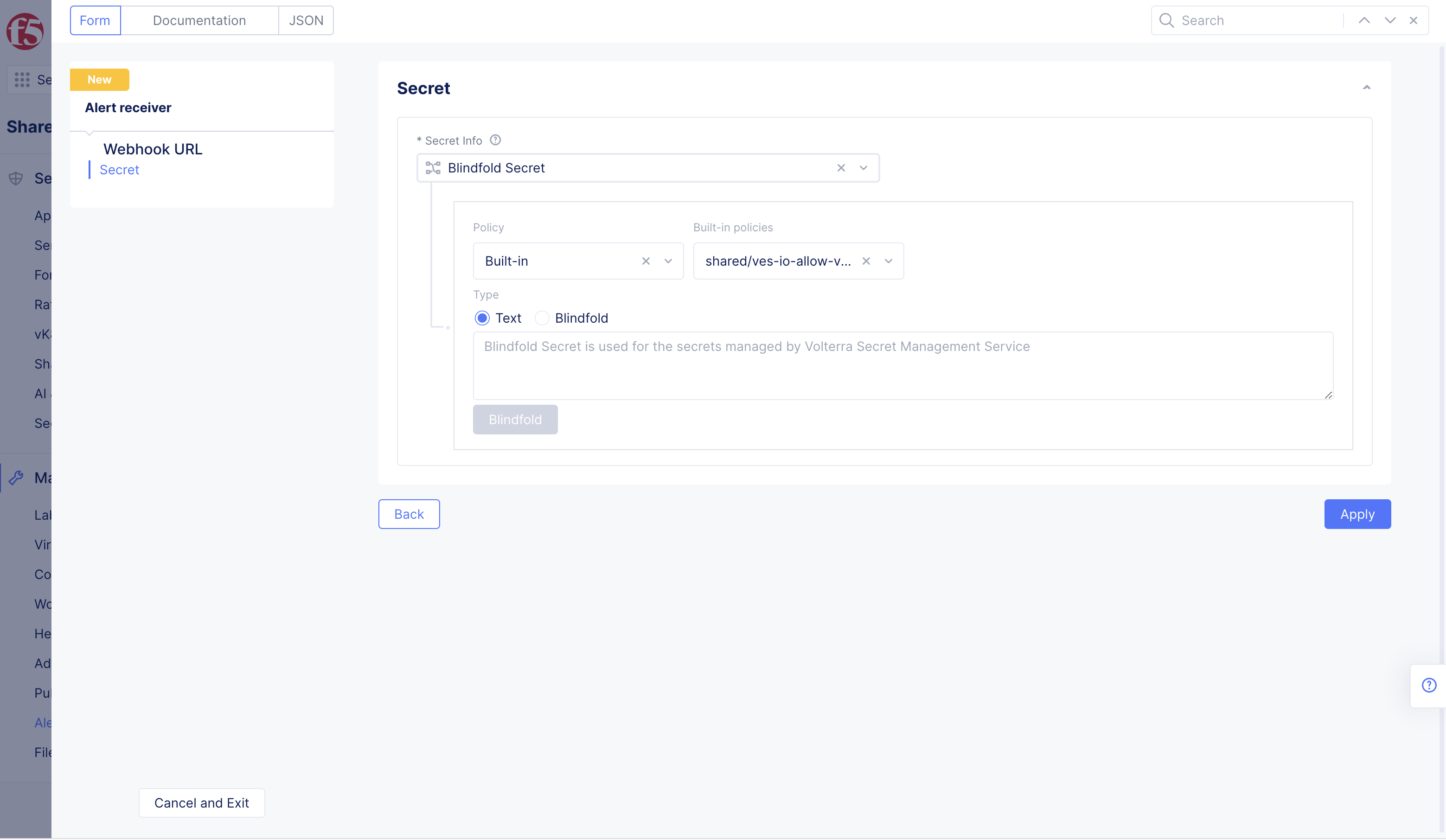 Figure: Configure Secret