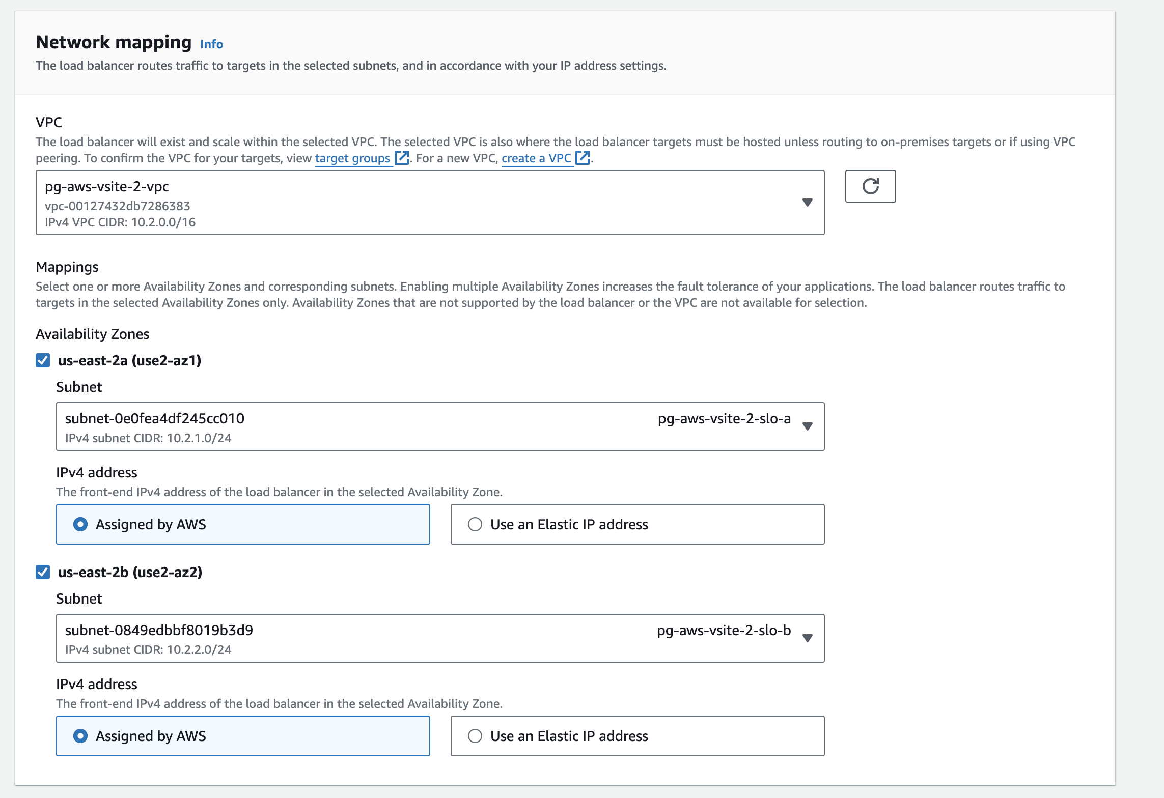 Figure: AWS NLB Network Mapping