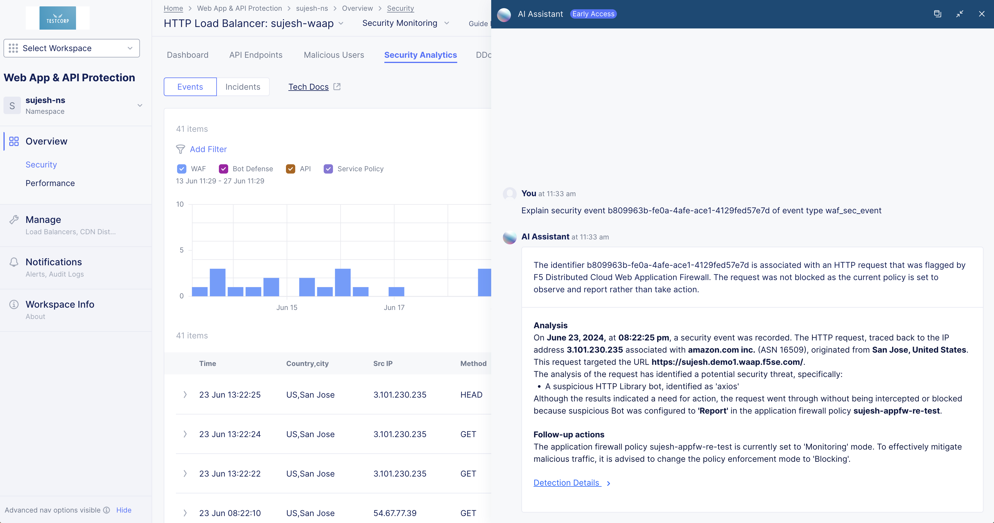 Figure: Security Analytics AI Assistant Explanation
