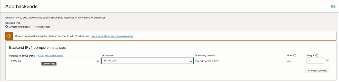 Figure: NLB Configuration